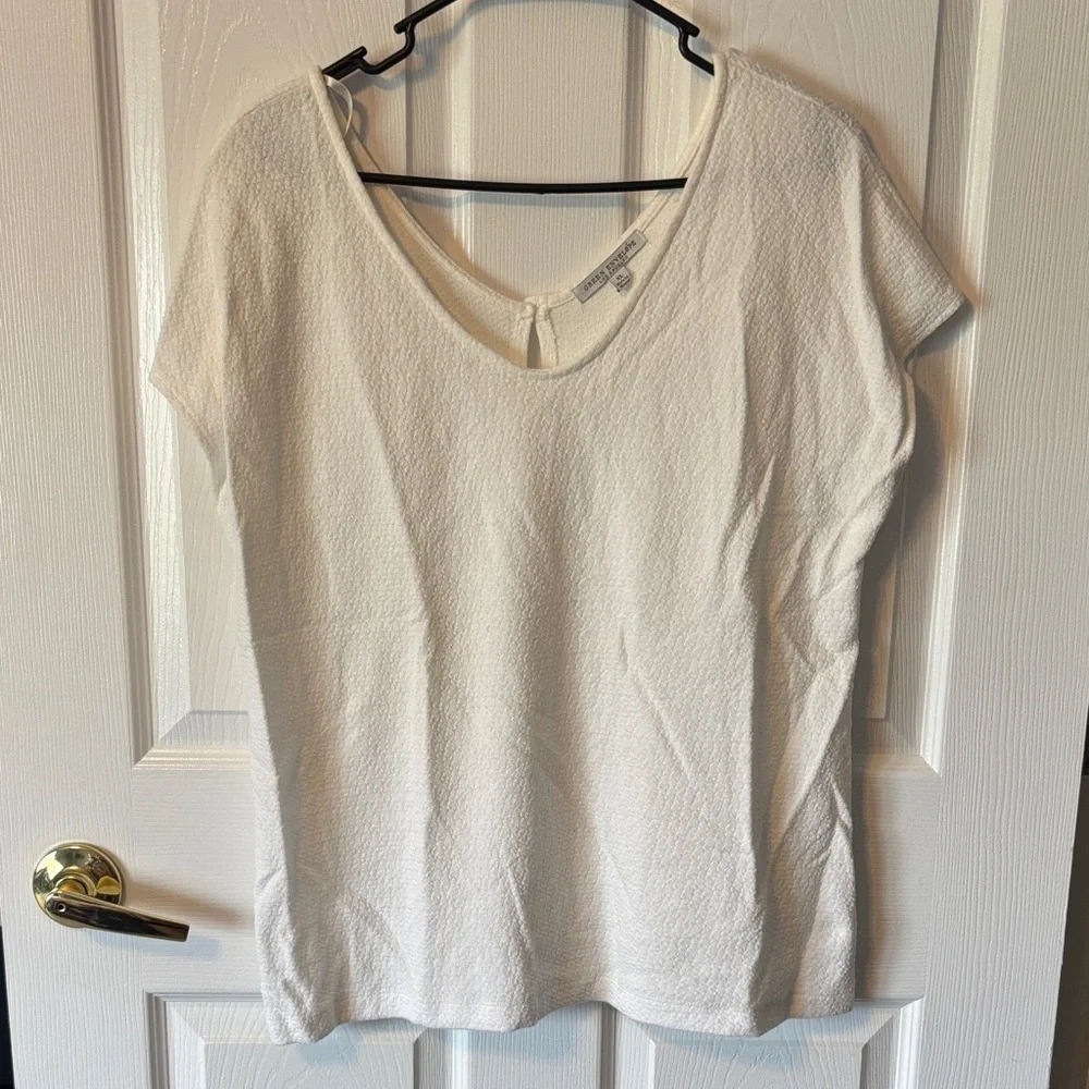 Textured White Blouse